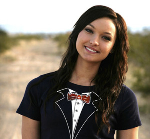 Missy Sizing Tuxedo T-Shirt with Rhinestone Tie