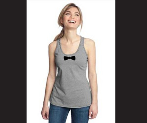 Ladies Mini Stripe Gathered Racerback Tank