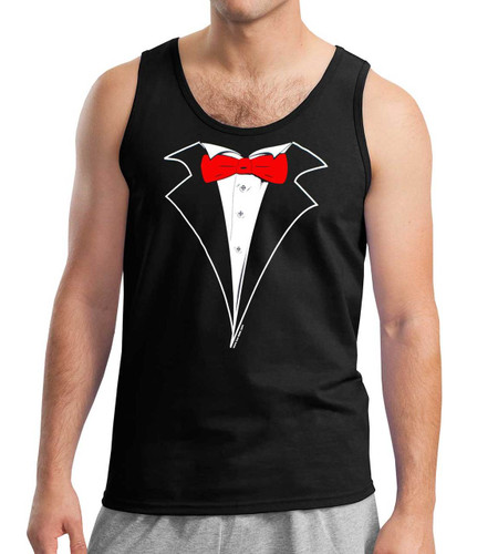 Tuxedo Tank Top Red Tie