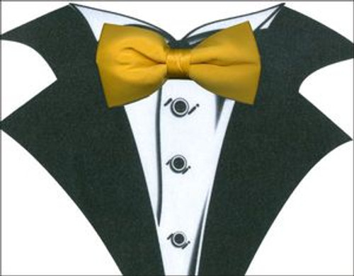 White Tuxedo T-Shirt with Real Yellow Bow Tie