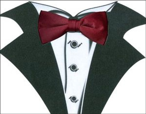 White Tuxedo T-Shirt with Real Wine Bow Tie