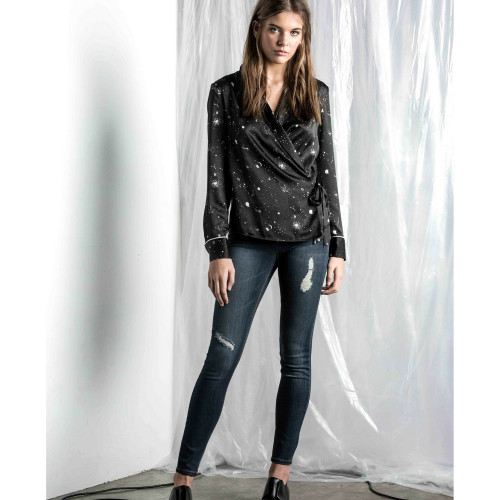 Constance Printed Wrap Shirt by SAINT ROSE*