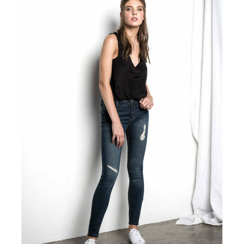 Elena Long Denim Jean by SAINT ROSE*