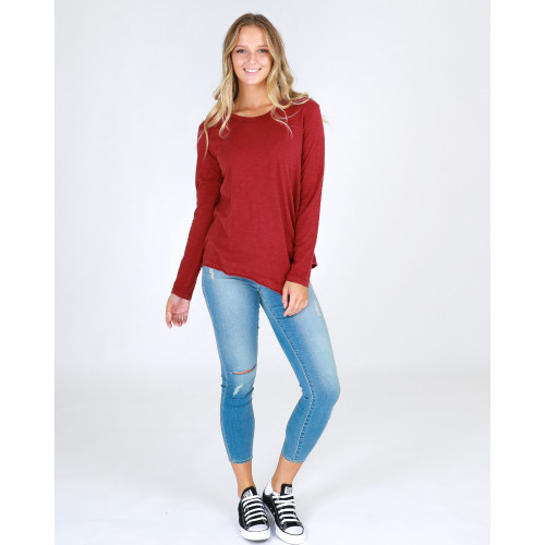 Adelaide Tee in Burgundy by 3RD STORY*