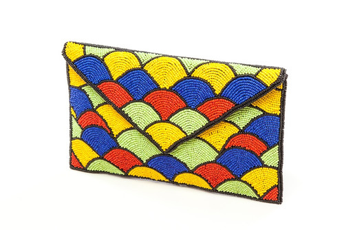 FA2280 - 4 TONE BEADED ENVELOPE CLUTCH by FAB