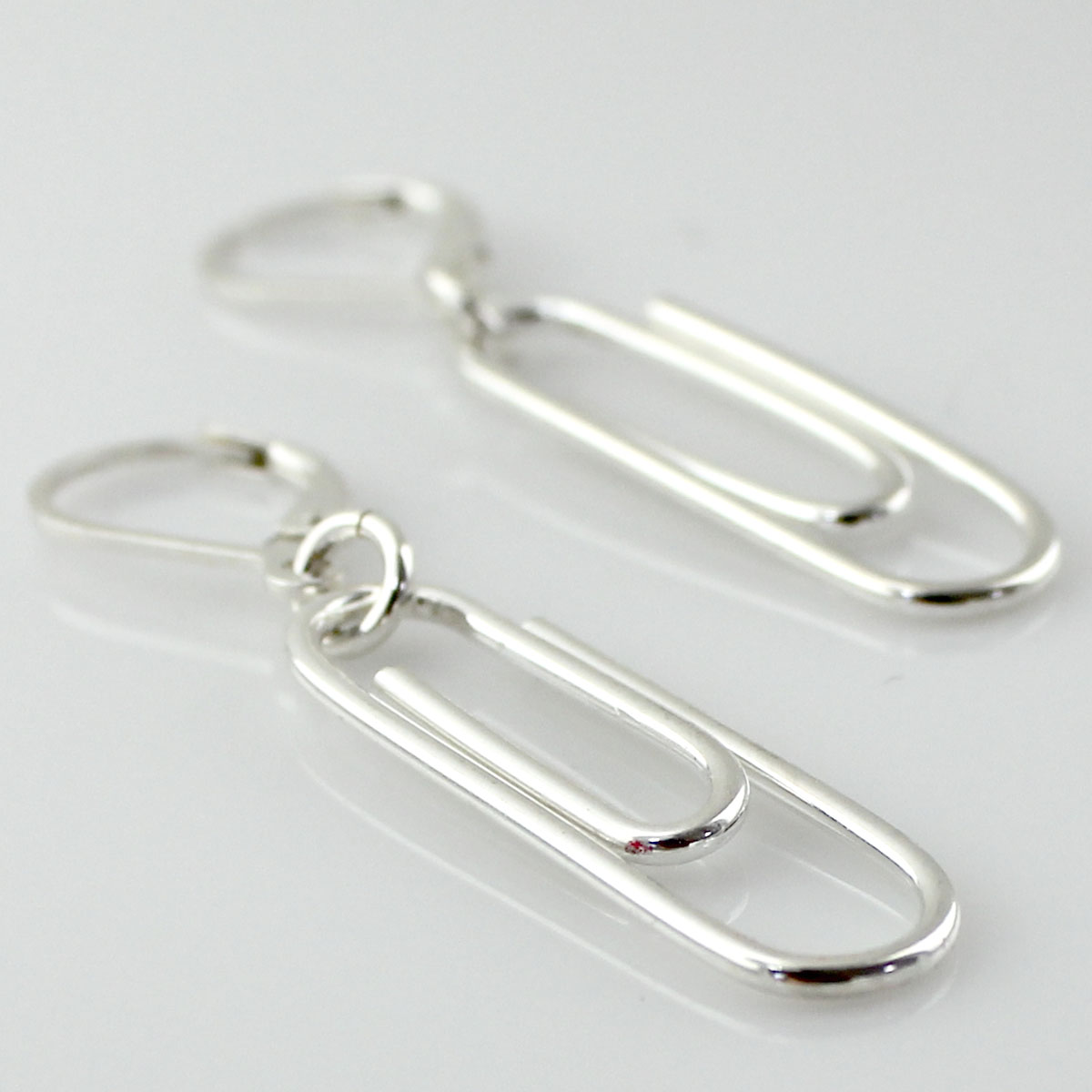 Paper Clip Earrings Sterling Silver Paper Clip Earrings