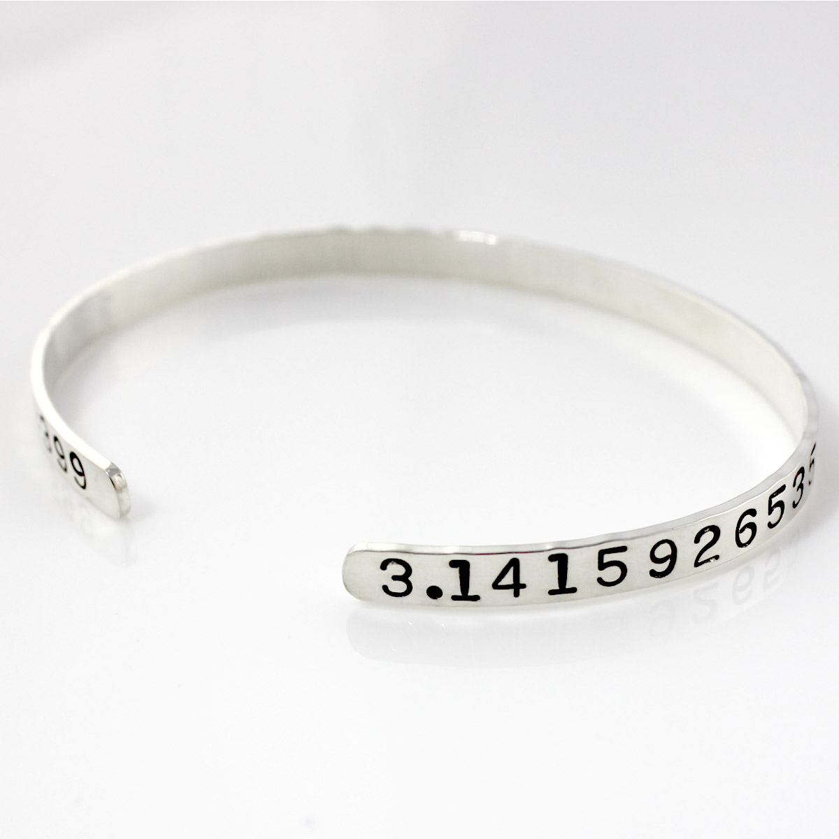 Pi Handstamped Cuff Bracelet