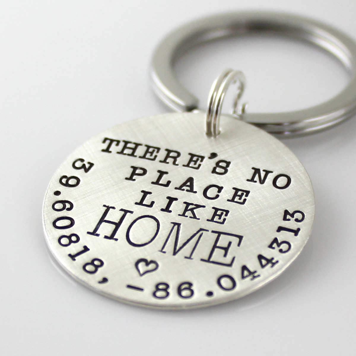 There's No Place Like Home personalized sterling key chain