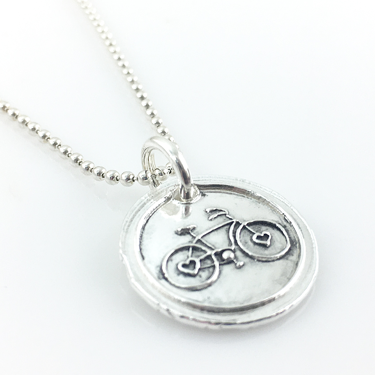 Bicycle Wax Seal Inspired Necklace