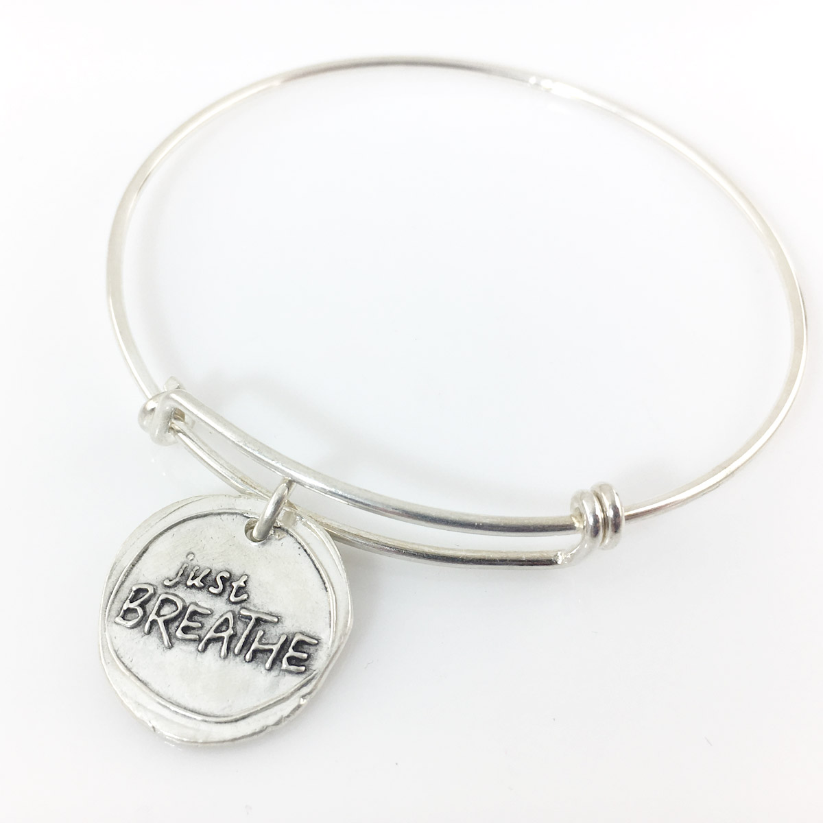 Just Breathe Wax Seal Inspired Bangle Bracelet