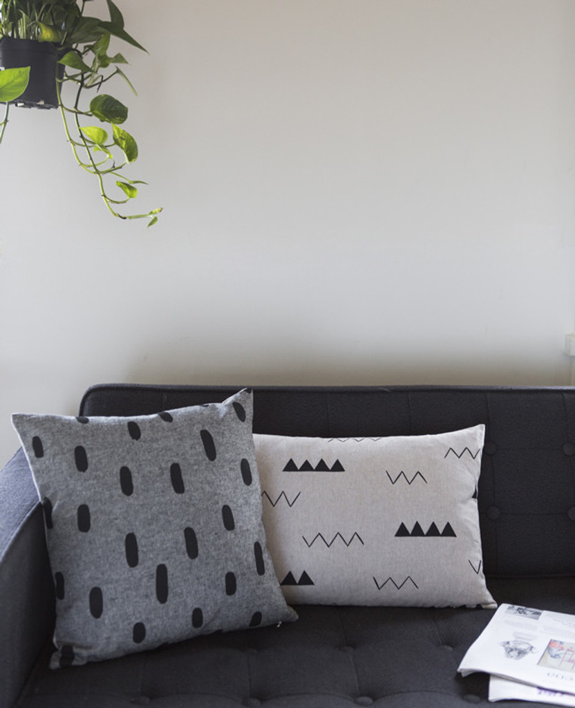 Black Chambray Brushstroke Pillow