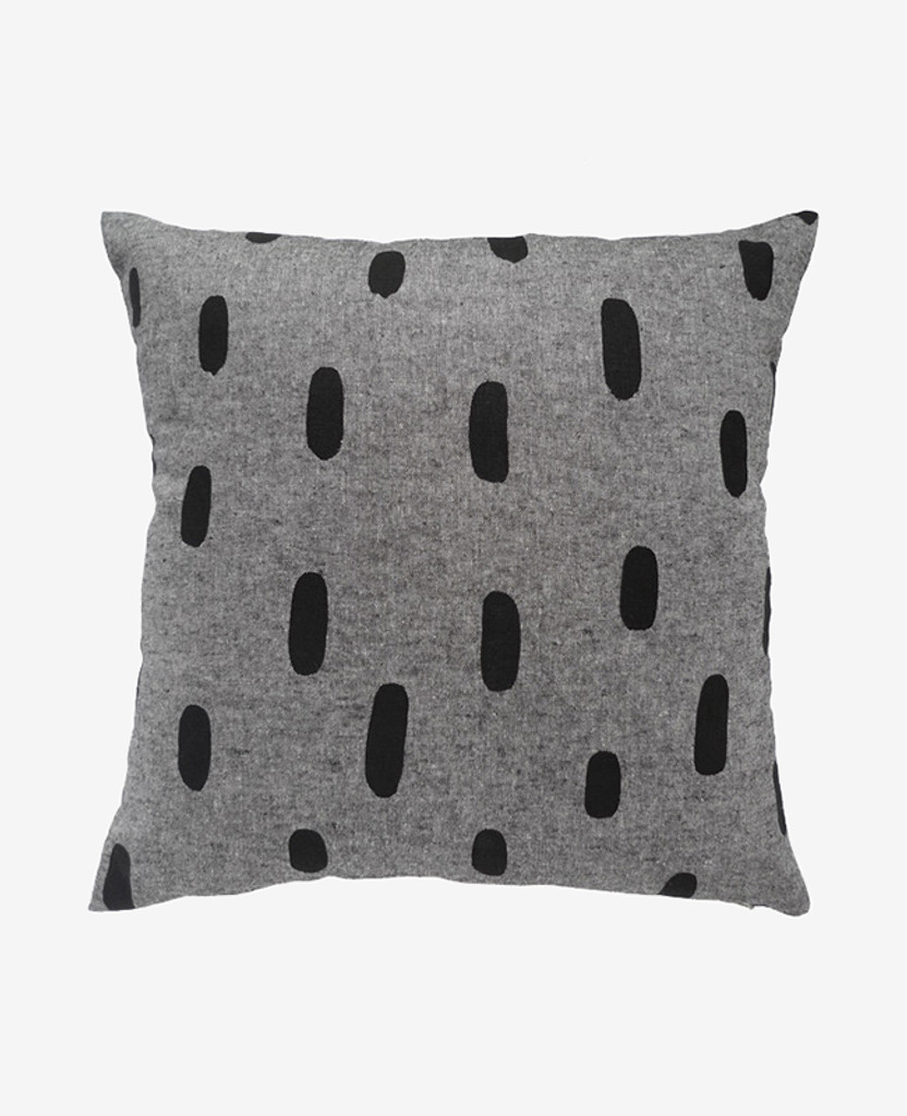 Black Chambray Brushstroke Pillow