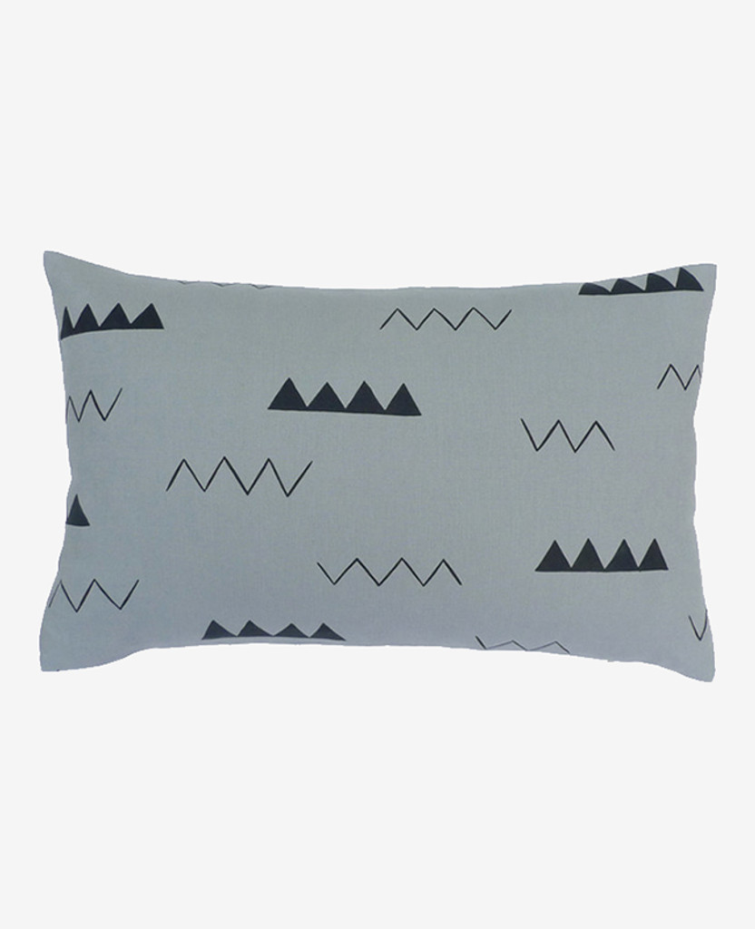 Smoke Grey Zig Zag Oblong Pillow