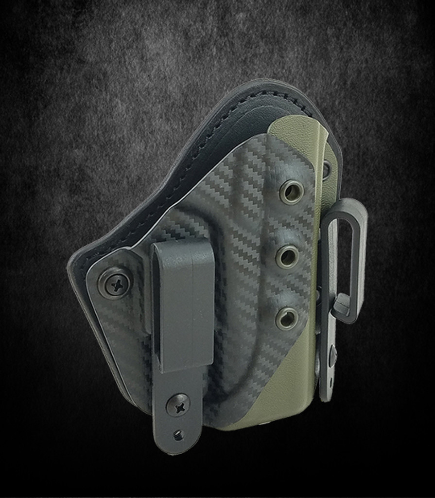 IWB Comp Cut Holster in OD Green & Carbon Fiber - Carry with Confidence