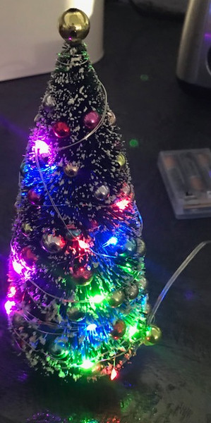 8 1/2" Pre-Decorated Christmas Tree with Working Lights