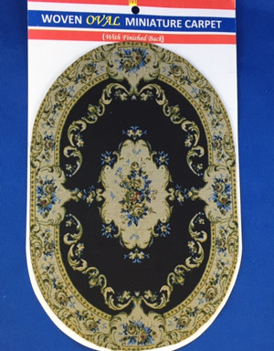 Woven Oval Miniature Carpet - Black Background