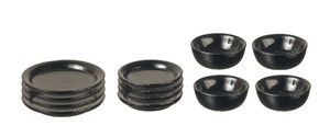 12 Pc. Black Metal Dish Set