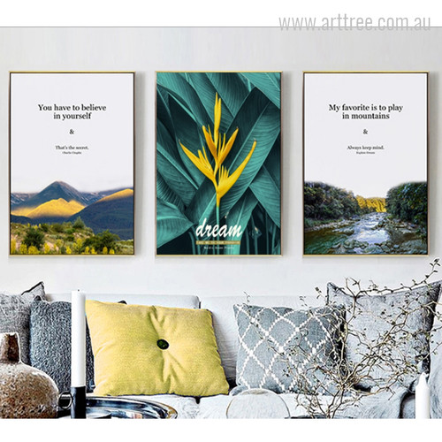 Believe in, Dreams, Play in Mountains Quotes Art Set Believe in, Dreams, Play in Mountains Quotes Art Set