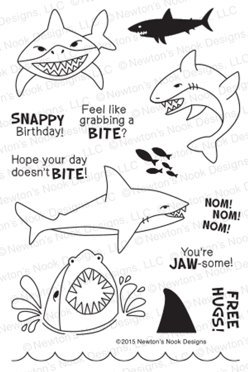 Shark Bites | 4x6 Photopolymer Stamp Set | Newton's Nook Designs