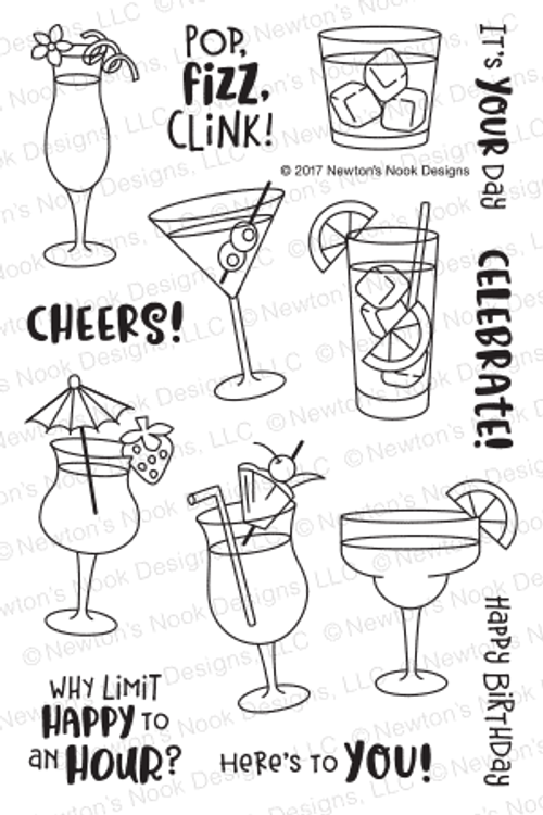 Cocktail Mixer Stamp Set by Newton's Nook Designs