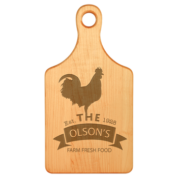 Engraved Maple Paddle Shaped Cutting Board 13.5" x 7" Engraved Maple Paddle Shaped Cutting Board 13.5" x 7"