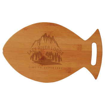 Engraved Bamboo Fish Shaped Cutting Board 14" x 8.5" Engraved Bamboo Fish Shaped Cutting Board 14" x 8.5"