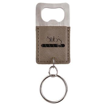 Gray Bottle Opener Keychain with Custom Laser Engraving Gray Bottle Opener Keychain with Custom Laser Engraving