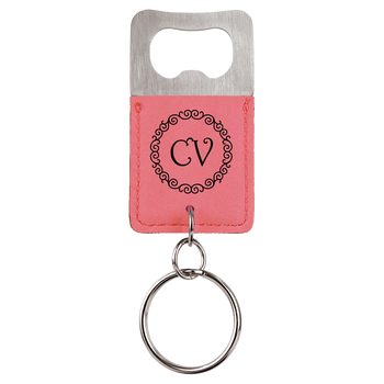 Pink Bottle Opener Keychain with Custom Laser Engraving Pink Bottle Opener Keychain with Custom Laser Engraving