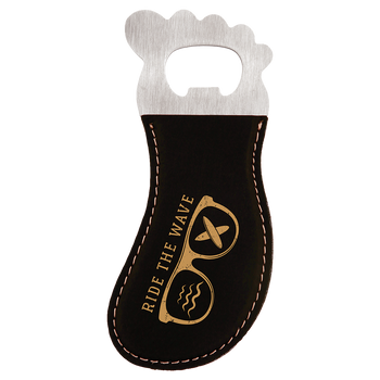 Black/Gold Magnetic Foot Bottle Opener with Custom Laser Engraving Black/Gold Magnetic Foot Bottle Opener with Custom Laser Engraving