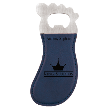 Blue Magnetic Foot Bottle Opener with Custom Laser Engraving Blue Magnetic Foot Bottle Opener with Custom Laser Engraving