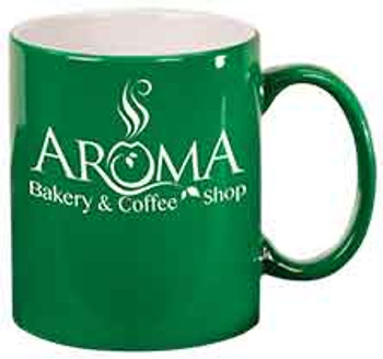 Green Round Coffee Mug Engraves White Green Round Coffee Mug Engraves White