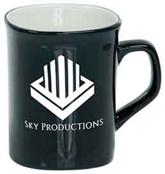Black Rounded Lip Coffee Mug Engraves White Black Rounded Lip Coffee Mug Engraves White