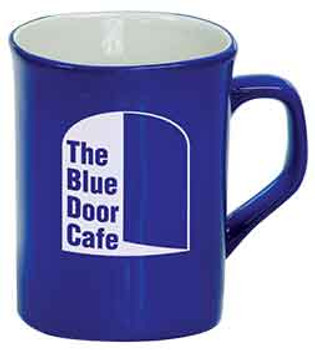 Blue Rounded Lip Coffee Mug Engraves White Blue Rounded Lip Coffee Mug Engraves White