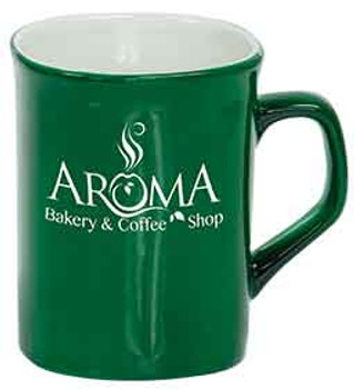 Green Rounded Lip Coffee Mug Engraves White Green Rounded Lip Coffee Mug Engraves White