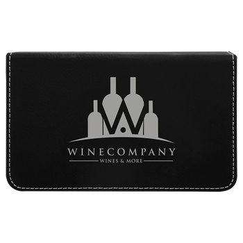Engraved Black/Silver Leatherette 2-Piece Wine Tool Set Engraved Black/Silver Leatherette 2-Piece Wine Tool Set