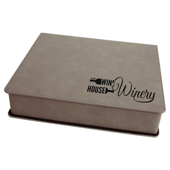 Engraved Gray Leatherette 5-Piece Wine Tool Set Engraved Gray Leatherette 5-Piece Wine Tool Set