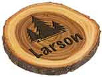 Engraved 4" Elmwood Coaster Engraved 4" Elmwood Coaster
