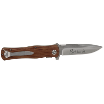 4.5 Inch Wood Handle Knife with Custom Laser Engraving 4.5 Inch Wood Handle Knife with Custom Laser Engraving