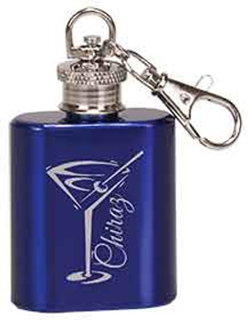1 oz. Blue Stainless Steel Flask Keychain 1 oz. Blue Stainless Steel Flask Keychain