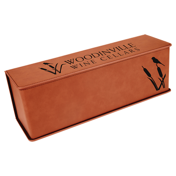 Engraved Rawhide Wine Box with Tools Engraved Rawhide Wine Box with Tools