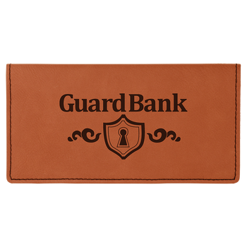 Rawhide Leatherette Checkbook Cover with Custom Laser Engraving Rawhide Leatherette Checkbook Cover with Custom Laser Engraving
