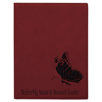 Rose Leatherette Small Portfolio with Custom Laser Engraving Rose Leatherette Small Portfolio with Custom Laser Engraving