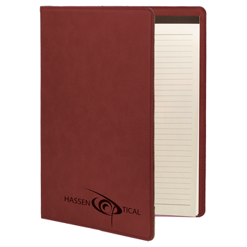 Rose Leatherette Small Portfolio with Custom Laser Engraving Rose Leatherette Small Portfolio with Custom Laser Engraving