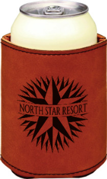 Rawhide Leatherette Beverage Holder with Custom Laser Engraving Rawhide Leatherette Beverage Holder with Custom Laser Engraving