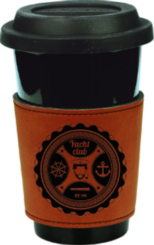 Rawhide Leatherette Mug Sleeve with Custom Laser Engraving Rawhide Leatherette Mug Sleeve with Custom Laser Engraving