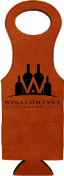 Rawhide Leatherette Wine Bag with Custom Laser Engraving Rawhide Leatherette Wine Bag with Custom Laser Engraving