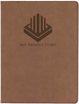 Brown Leatherette Portfolio with Custom Laser Engraving Brown Leatherette Portfolio with Custom Laser Engraving