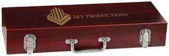 Engraved 3-Piece BBQ Set in Rosewood Finish Box Engraved 3-Piece BBQ Set in Rosewood Finish Box
