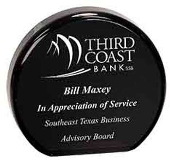 Custom Engraved Black Acrylic Circle Award (4.5") Custom Engraved Black Acrylic Circle Award (4.5")