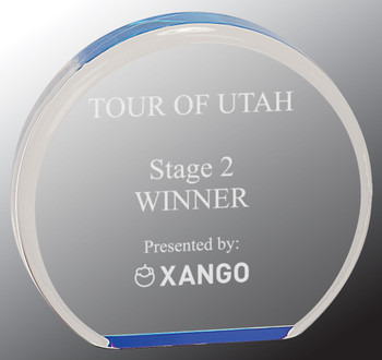 Custom Engraved Blue Acrylic Circle Award (4.5") Custom Engraved Blue Acrylic Circle Award (4.5")